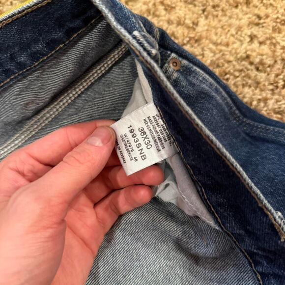 Y2K Dickies Carpenter Utility Pocket Workwear Blue Denim Jeans Sz.36x30 - Picture 4 of 6